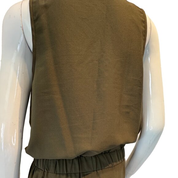 Live 4 Truth Olive Cargo Jumpsuit Size M Sleeveless Zip Front Utility Romper - Picture 5 of 9